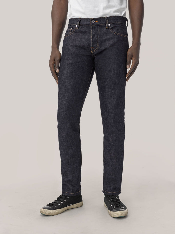 View of the Raw Selvedge Maverick Slim Jean