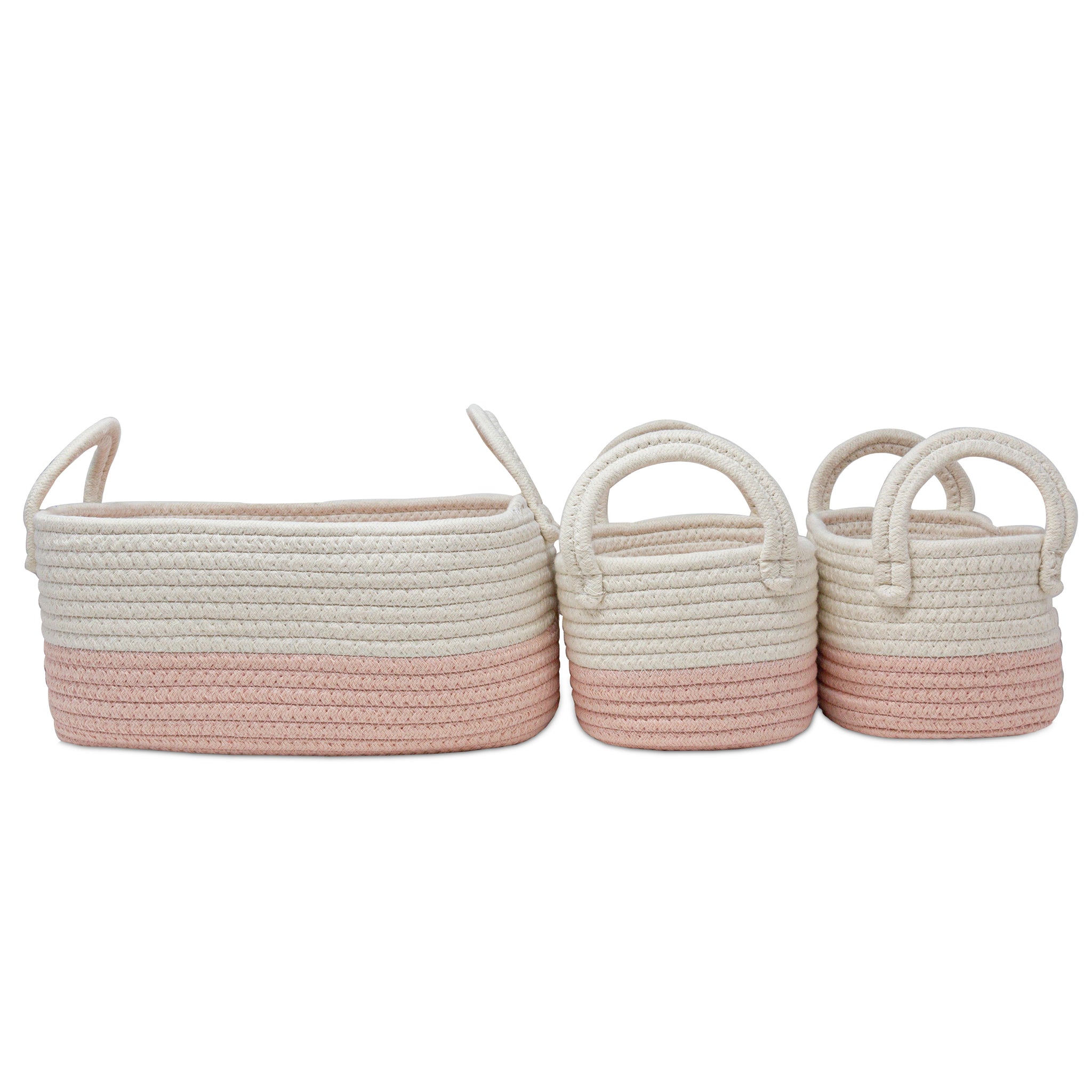 pink storage baskets nursery