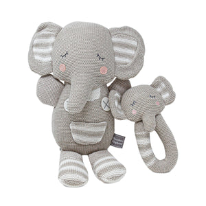 baby with elephant toy