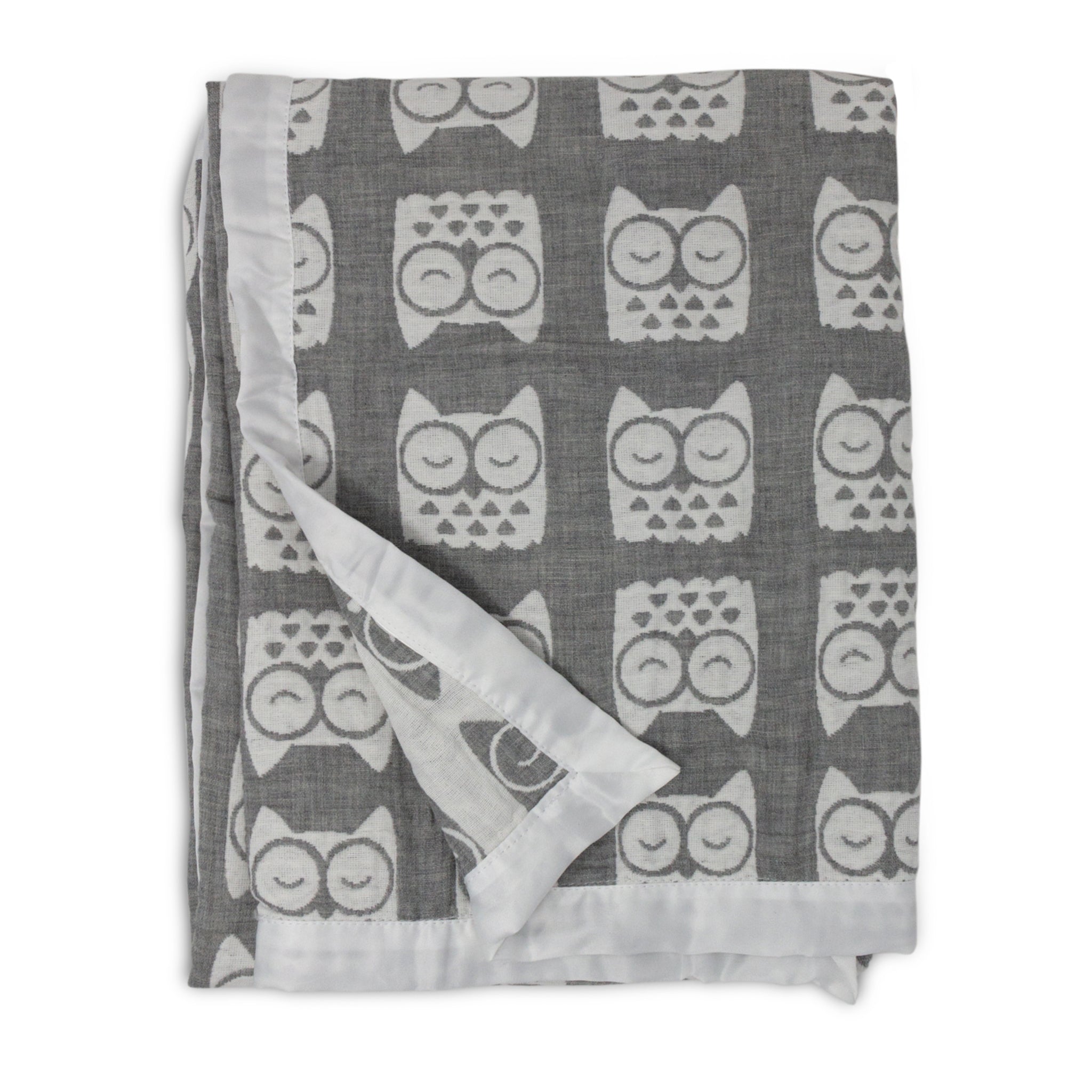 Muslin Jacquard Blanket Grey Owl Living Textiles Living Textiles Co