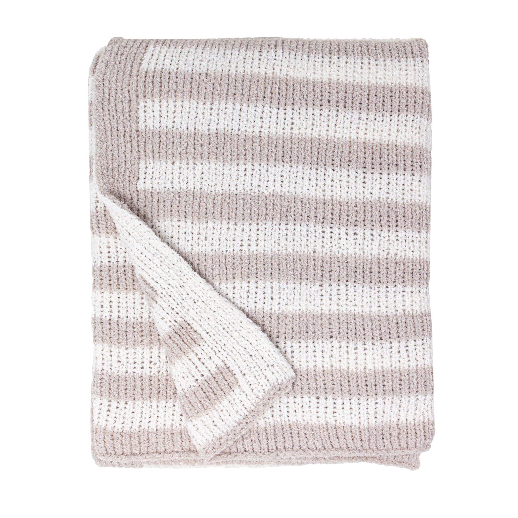 grey and white striped baby blanket