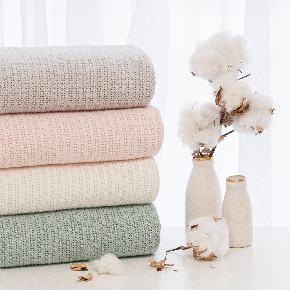 Organic Celullar Blanket - White – Living Textiles Co
