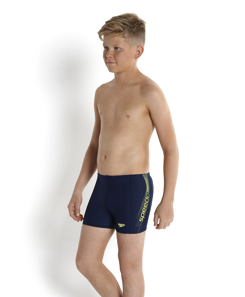 Speedo Boys Swimming Trunks Shorts Logo Panel Aquashort 86B