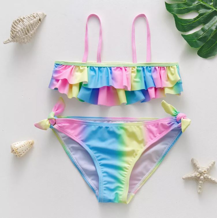 Rainbow One Shoulder Hipster Bikini Set – The Beach Company