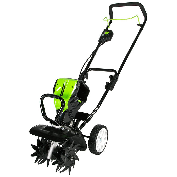 GreenWorks TL80L210 80-Volt 10-Inch Heavy Duty Cordless Tiller Kit- 28