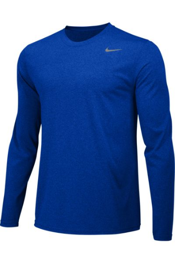 blue nike dri fit long sleeve shirt