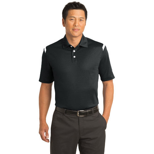 black nike dri fit polo