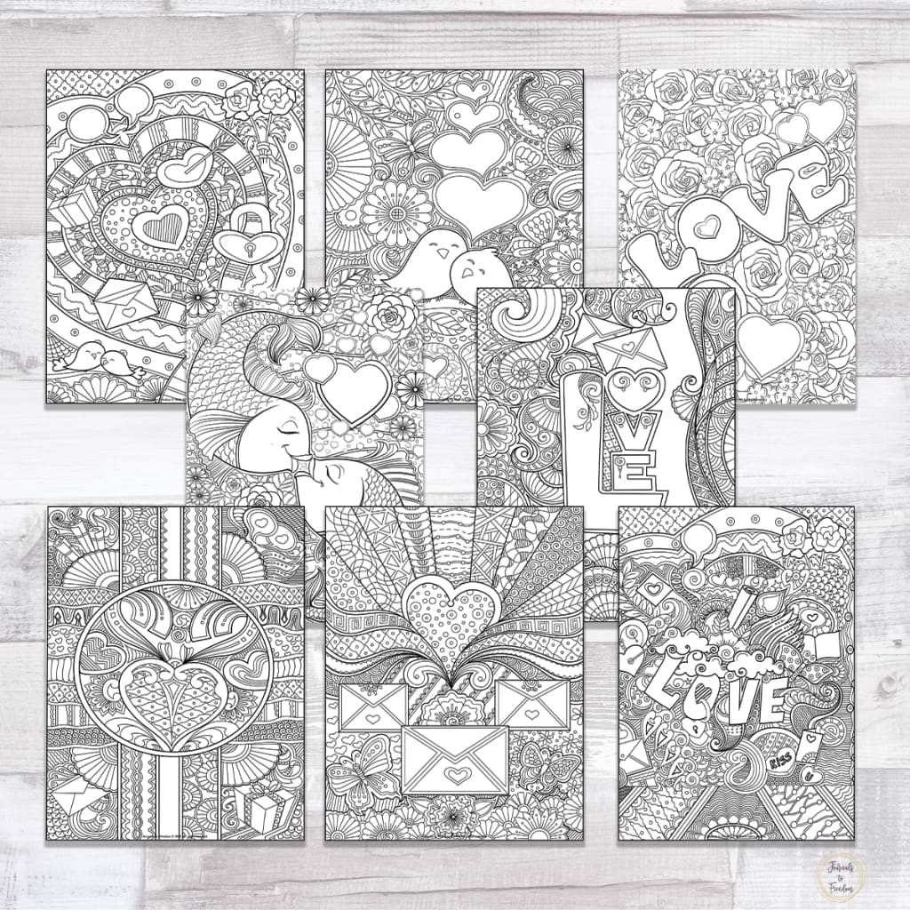 Download Valentine's Day Coloring Sheets {30 pages} - Journals to Freedom Printables