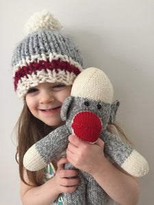 sock monkey winter hat