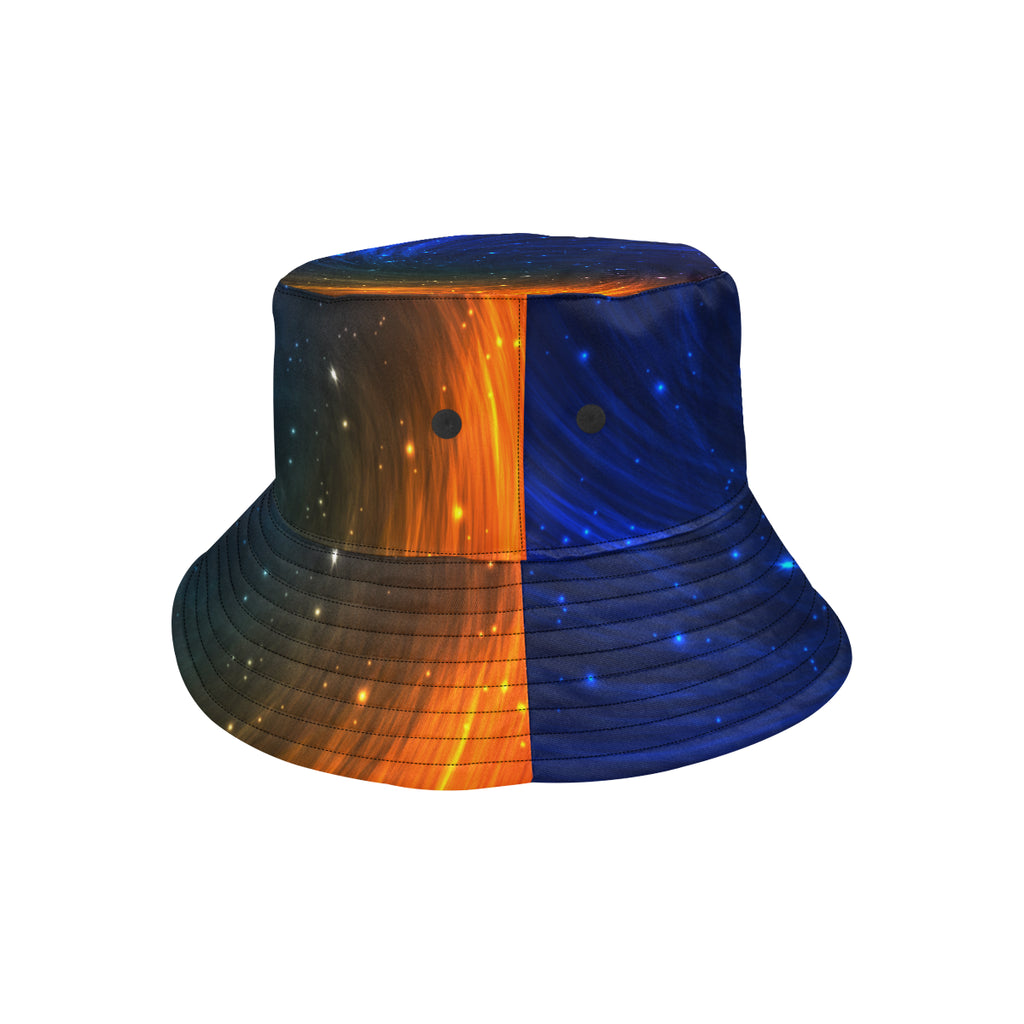 orange and blue bucket hat