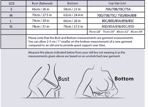 Bra Size Chart 80c