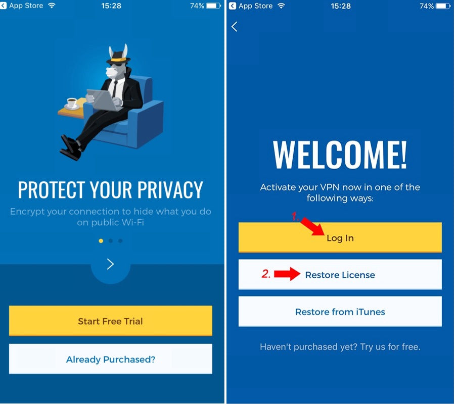 How to use the HMA! iOS App Login