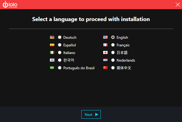 IOLO System Mechanic Professional Installation Choose Language