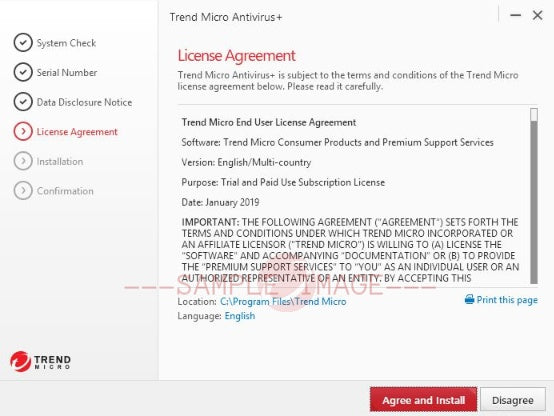 Trend Micro Antivirus Plus Installation Agree License Agreement