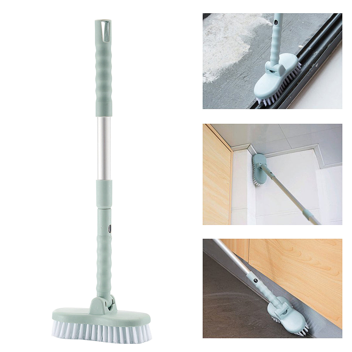 Retractable Bathroom Long Handle Brush Wall Floor Scrub BathTub Shower Tile Cleaning Brushes Tool