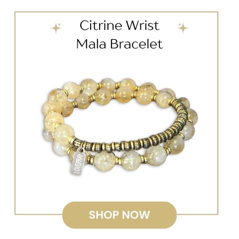 Citrine Wrist Mala Bracelet for Gemini