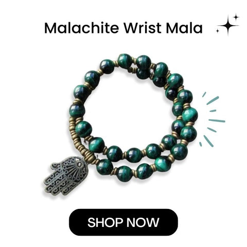malachite wrist mala