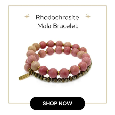 Rhodochrosite Mala Bracelet for Emotional healing