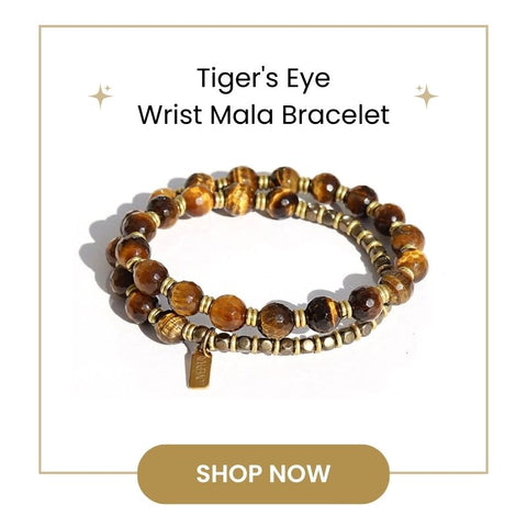 Tiger's Eye Wrist Mala Bracelet for Gemini