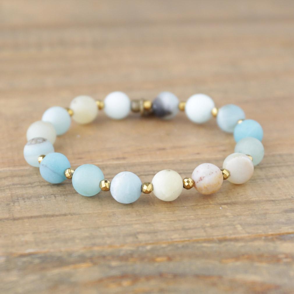 Communication Matte Genuine Amazonite Bracelet