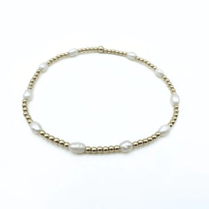 Petite Patterned Rice Pearl Bracelet - The Truffle Pig