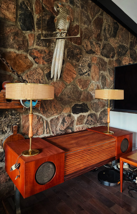 Tony Paul Mid Century Walnut and Brass Table Lamps – Pair, Mid Century  Modern Furniture