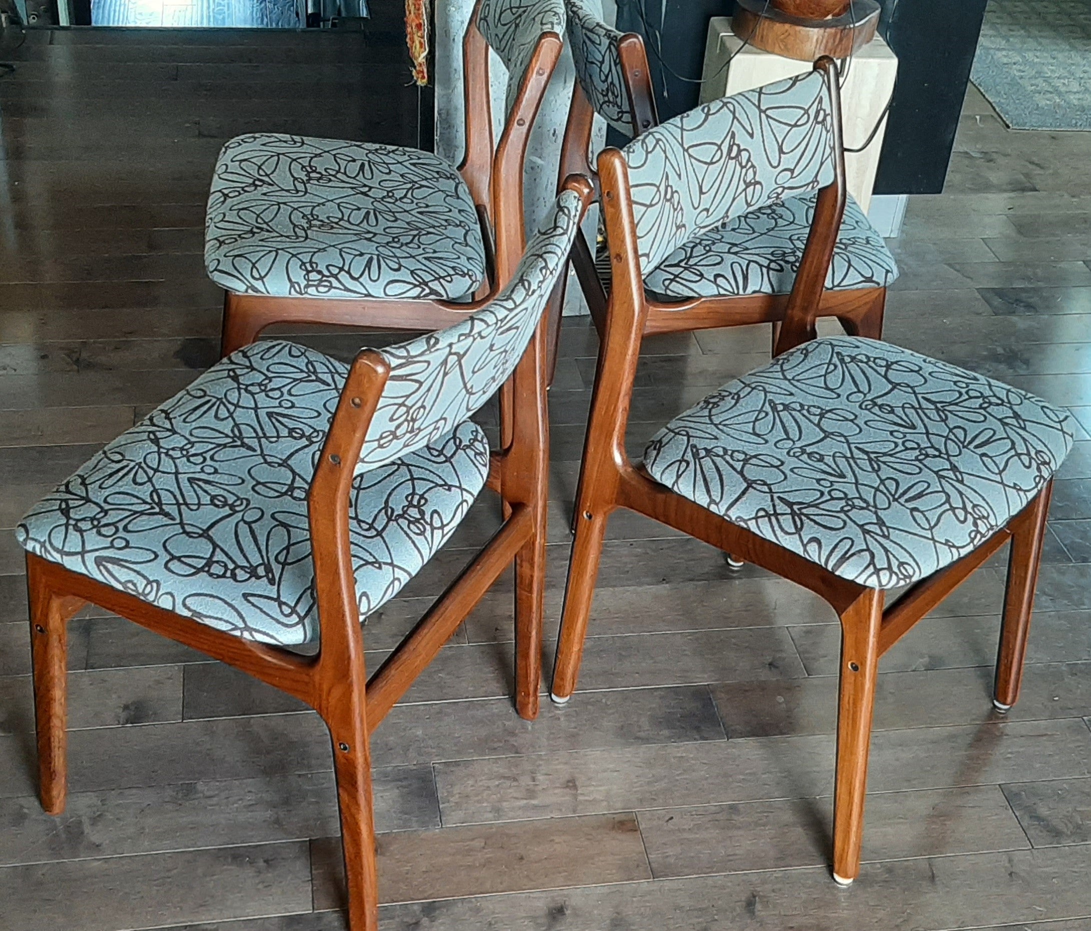 teak dining chairs upholstered