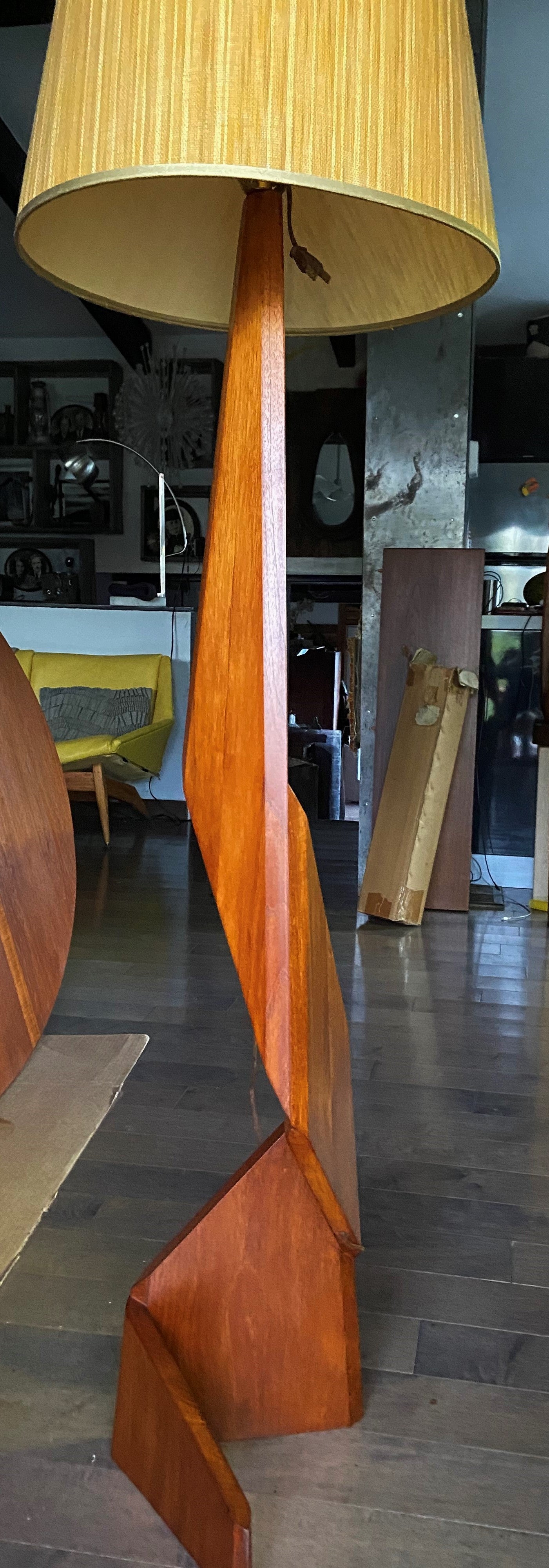 mcm teak floor lamp