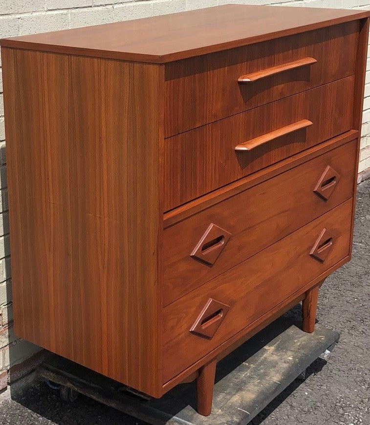Refinished Unique Mcm Walnut Tallboy Dresser Perfect Large 44 X