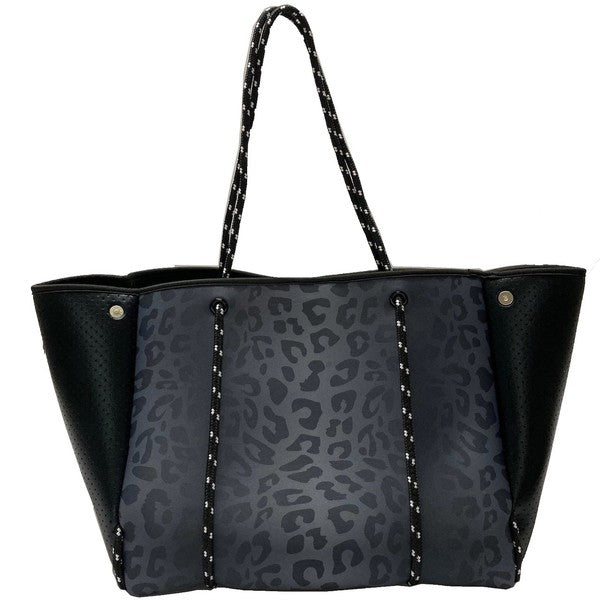 Black Leopard Neoprene Bag – Gunny Sack and Co