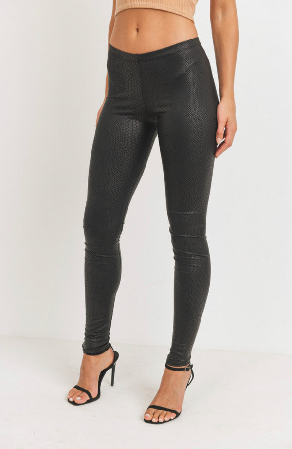 Stuck Like Glue Black Faux Leather Leggings – Peplum