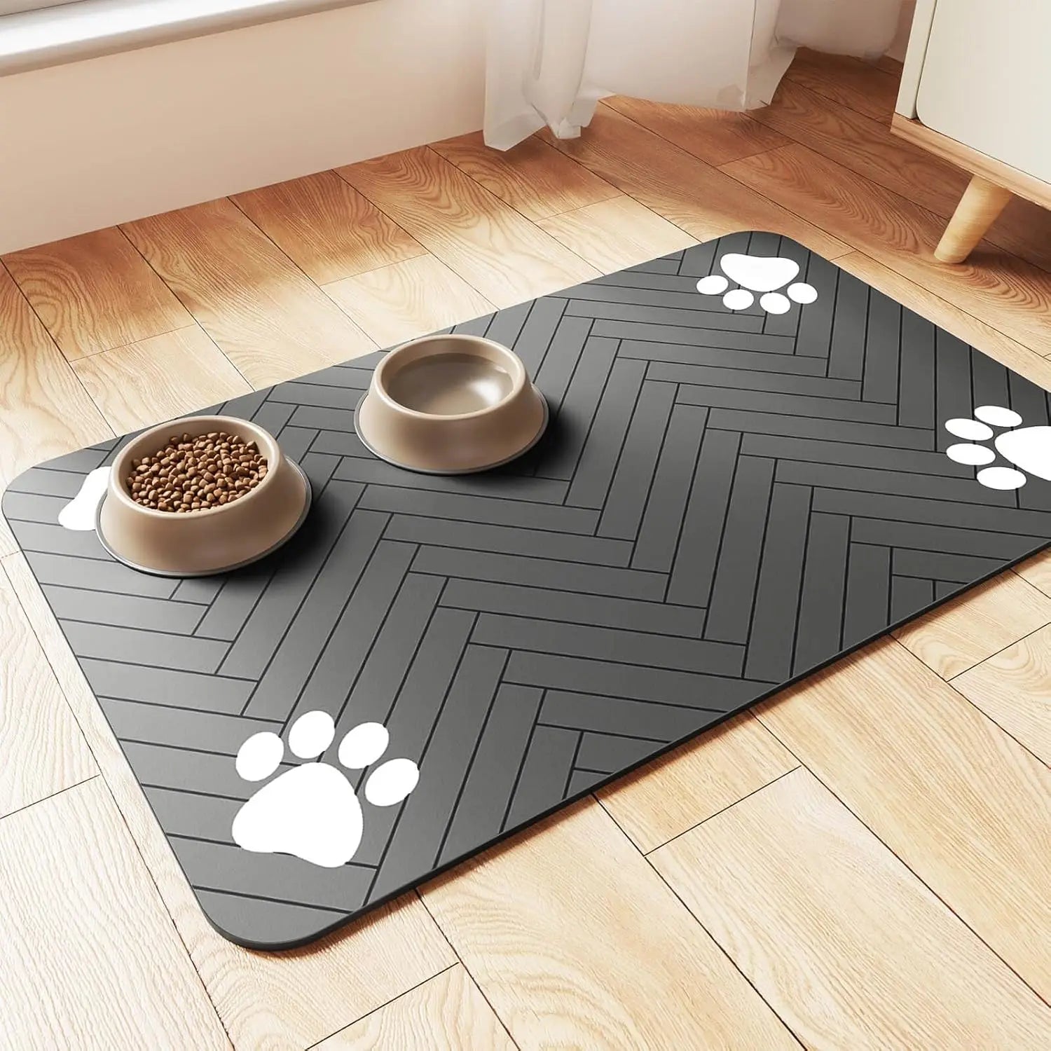 Waterproof Pet Feeding Mat – Absorbent, Non-Slip, Quick-Dry Placemat for Dog & Cat Food and Water Bowls