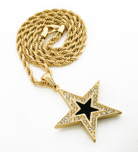 Load image into Gallery viewer, Iced Dark Star Pendant with Rope Chain - KC7148BLK