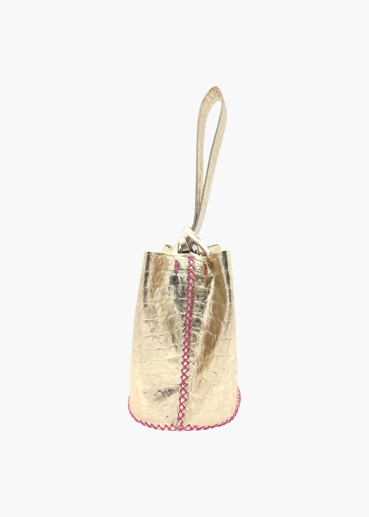 Metallic pink hand-braided leather strap – Rue Saint Paul