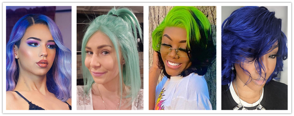 green blue wigs