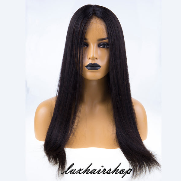 Brazilian Hair Fashion Straight Long Black Color Hair Lace Front Wig Lux Hair Shop 