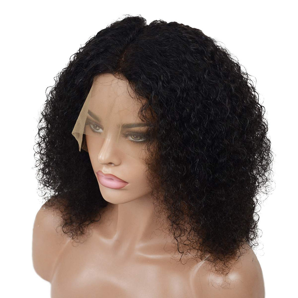 Brazilian Hair Black Color Curly 12 Inch Fashion 360 Lace Frontal Wigs ...