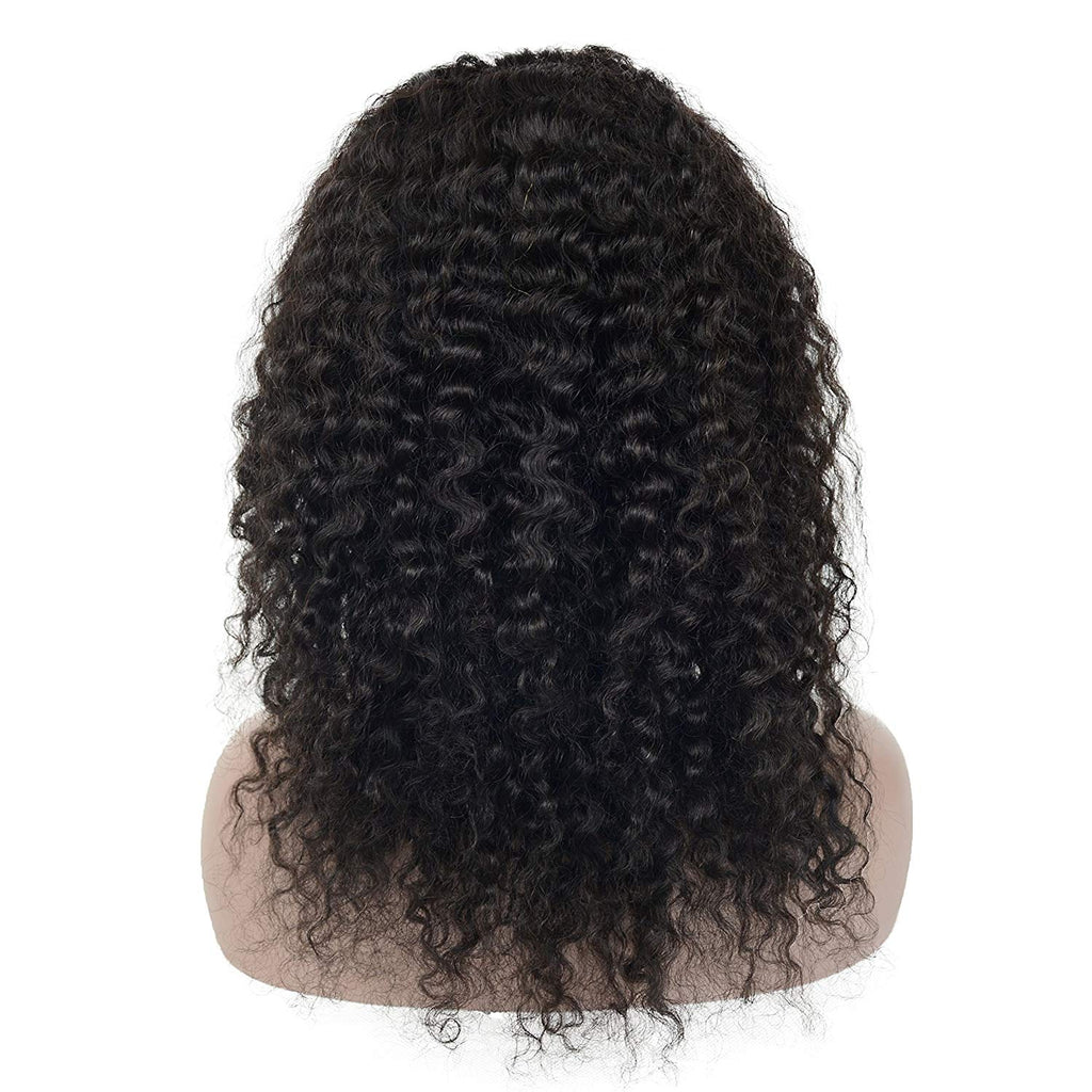 Brazilian Hair Black Color Curly 16 Inch Fashion 360 Lace Frontal Wigs ...