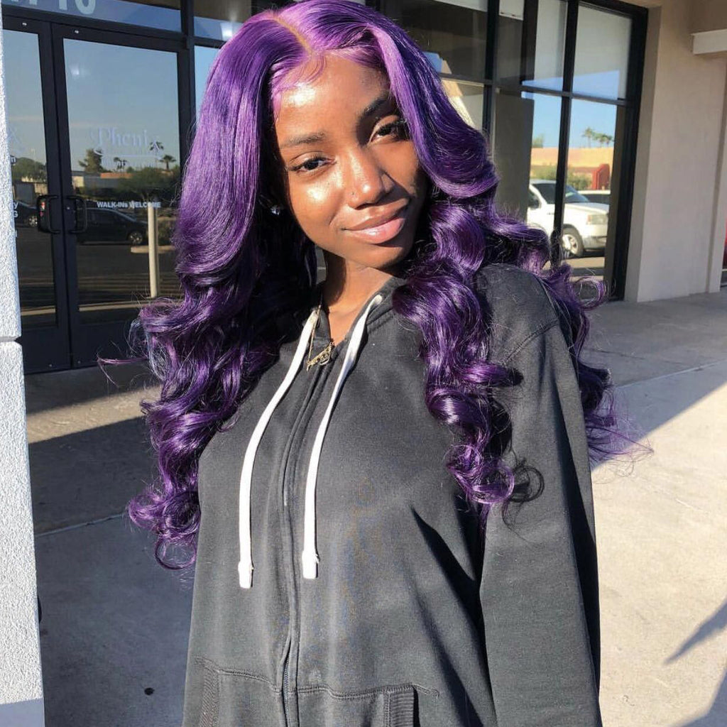 lace front wig purple