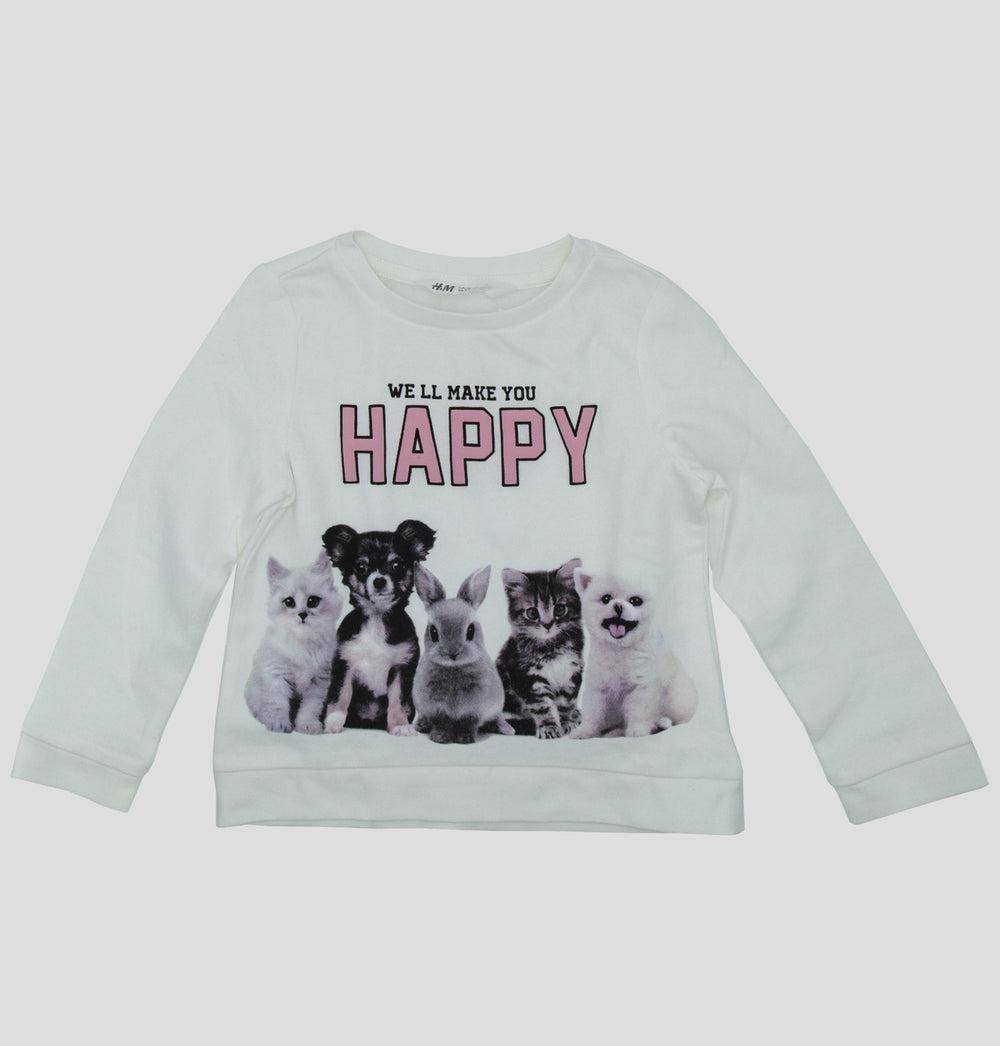 h&m happy sweatshirt