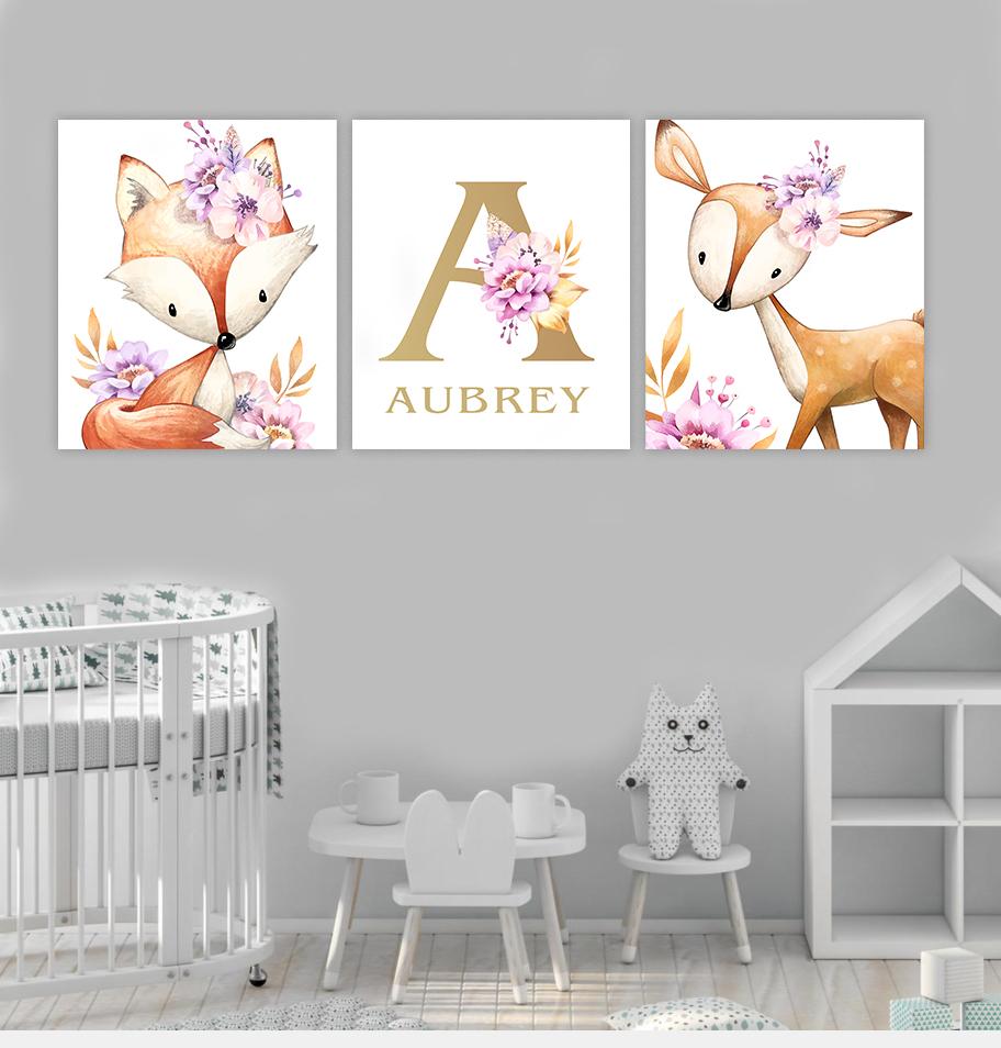 Custom Initial Name Wall Art For Kids Room Inno Merch