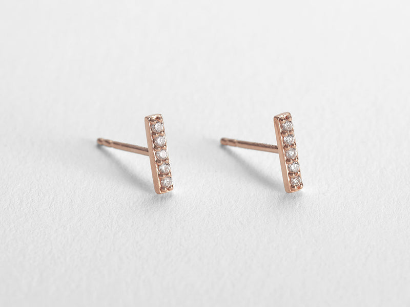 diamond line earrings