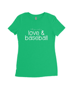 Love & Baseball Women's Fitted T-Shirt