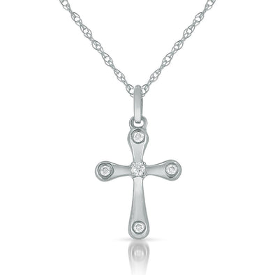 14K White Gold Diamond Cross Necklace – Maurice's Jewelers