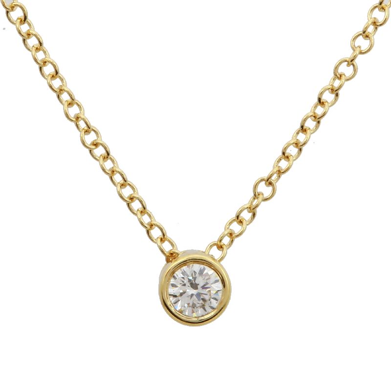 14k Yellow Gold Bezeled Diamond Necklace – Maurice's Jewelers