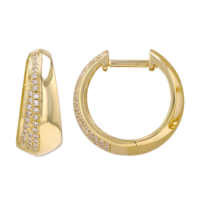14K Yellow Gold Diamond Tapered Huggie Earrings – Maurice's Jewelers