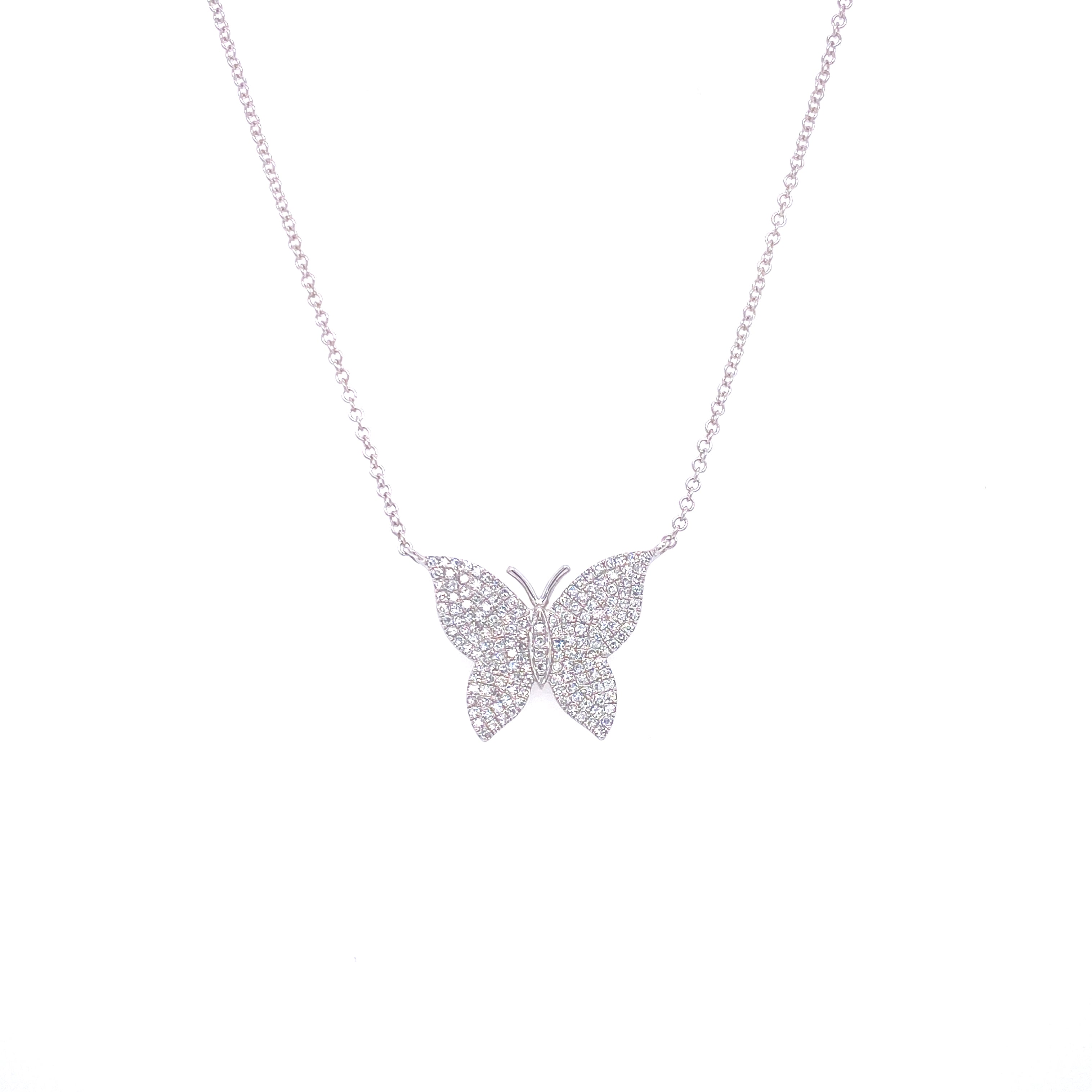 14K Yellow Gold Pave Diamond Butterfly Necklace – Maurice's Jewelers
