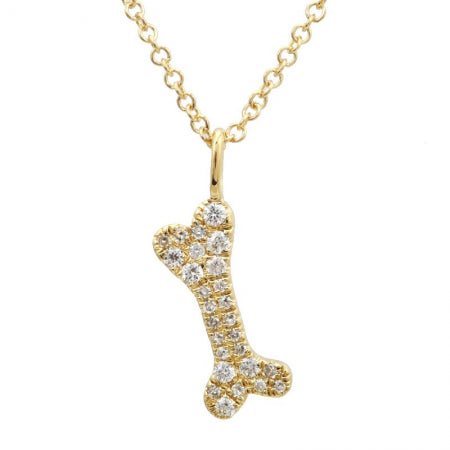 gold dog bone necklace