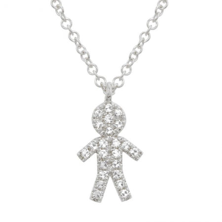 14K White Gold Diamond Boy Diamond Necklace – Maurice's Jewelers
