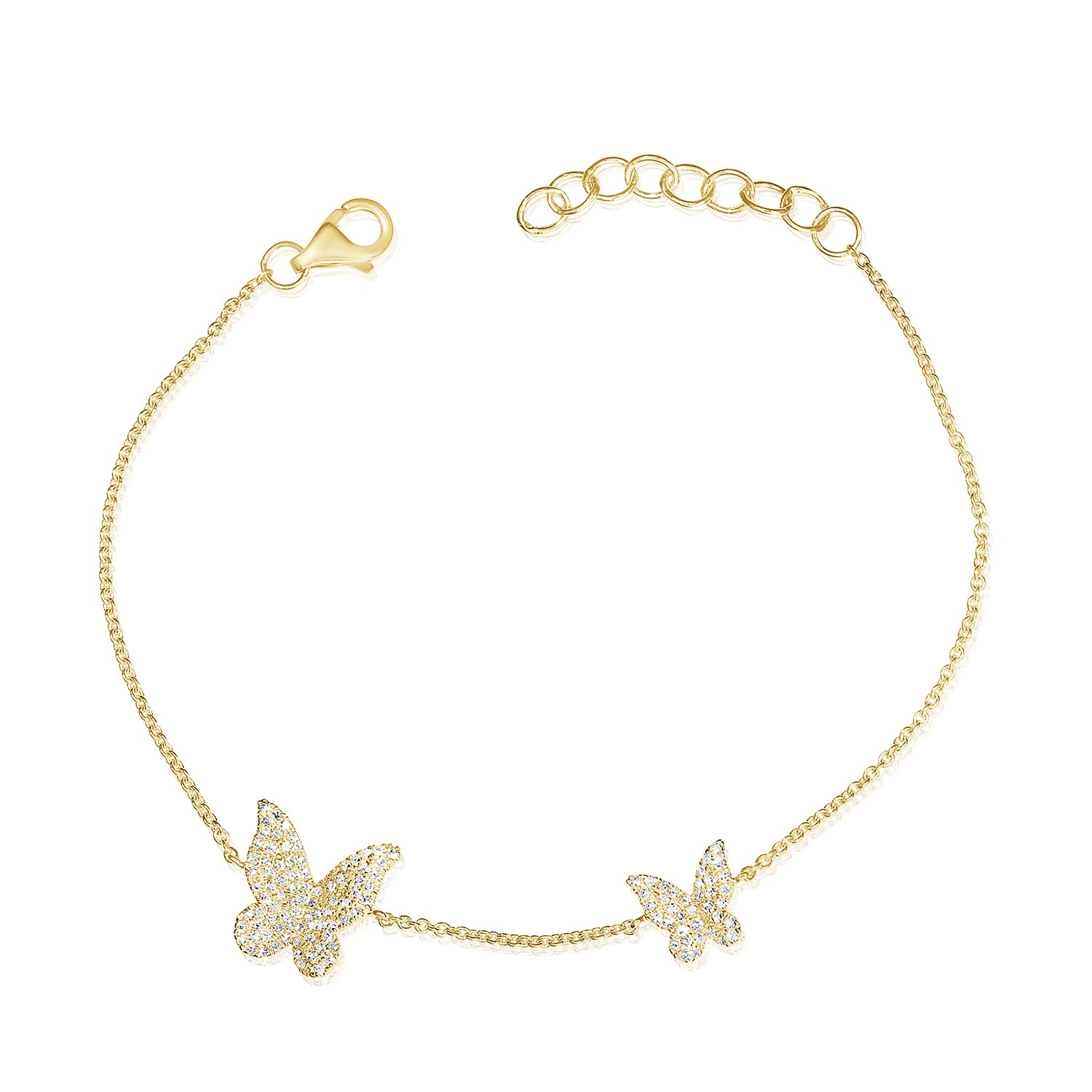 14K White Gold Diamond Pave Double Butterfly Bracelet – Maurice's Jewelers